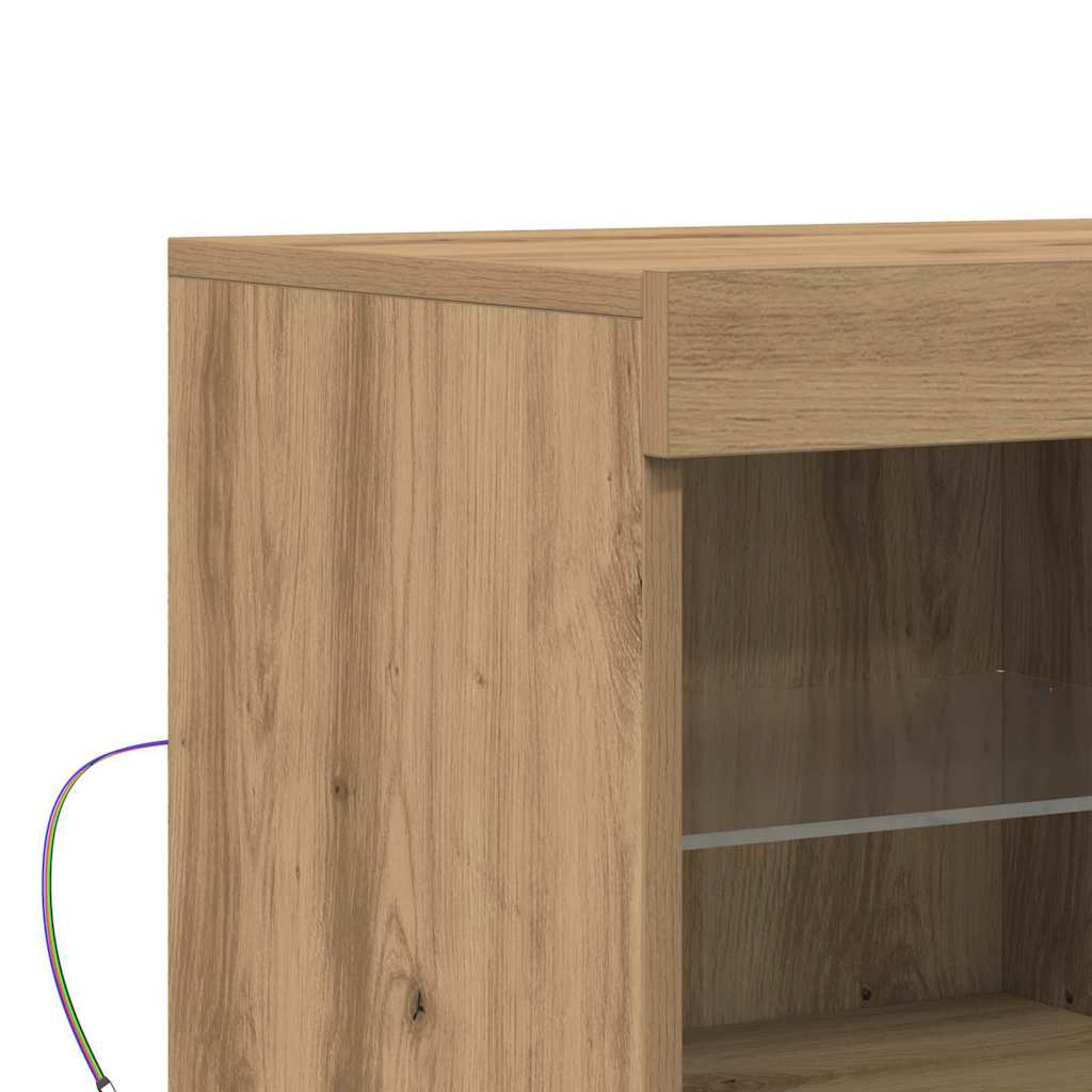 LED-Sideboard Braun 81 x 37 x 66,5 cm Holzwerkstoff