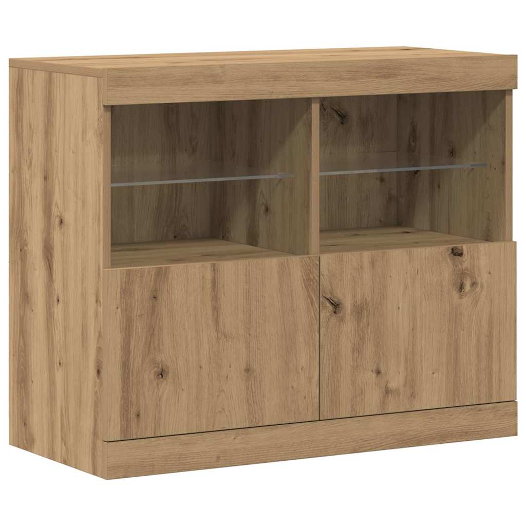 LED-Sideboard Braun 81 x 37 x 66,5 cm Holzwerkstoff