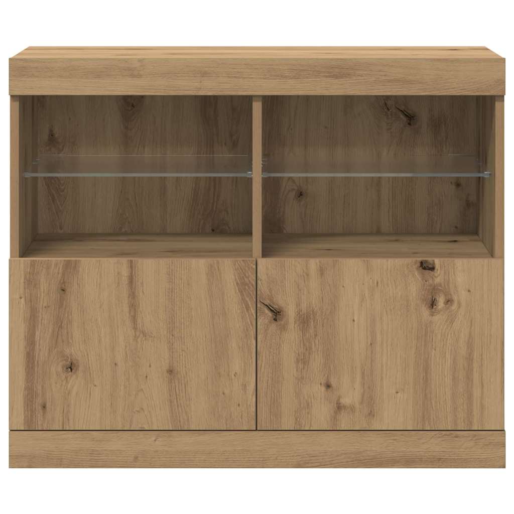 LED-Sideboard Braun 81 x 37 x 66,5 cm Holzwerkstoff