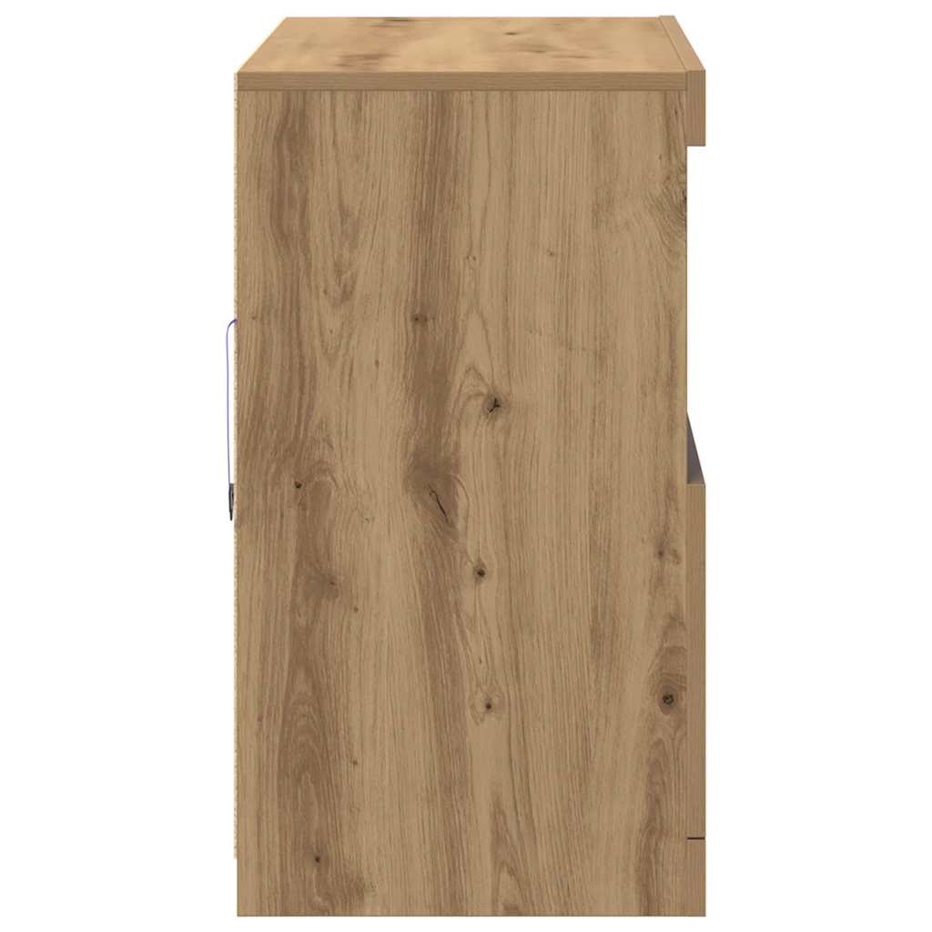 LED-Sideboard Braun 81 x 37 x 66,5 cm Holzwerkstoff