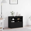 LED-Sideboard Schwarz 81 x 37 x 66,5 cm Holzwerkstoff
