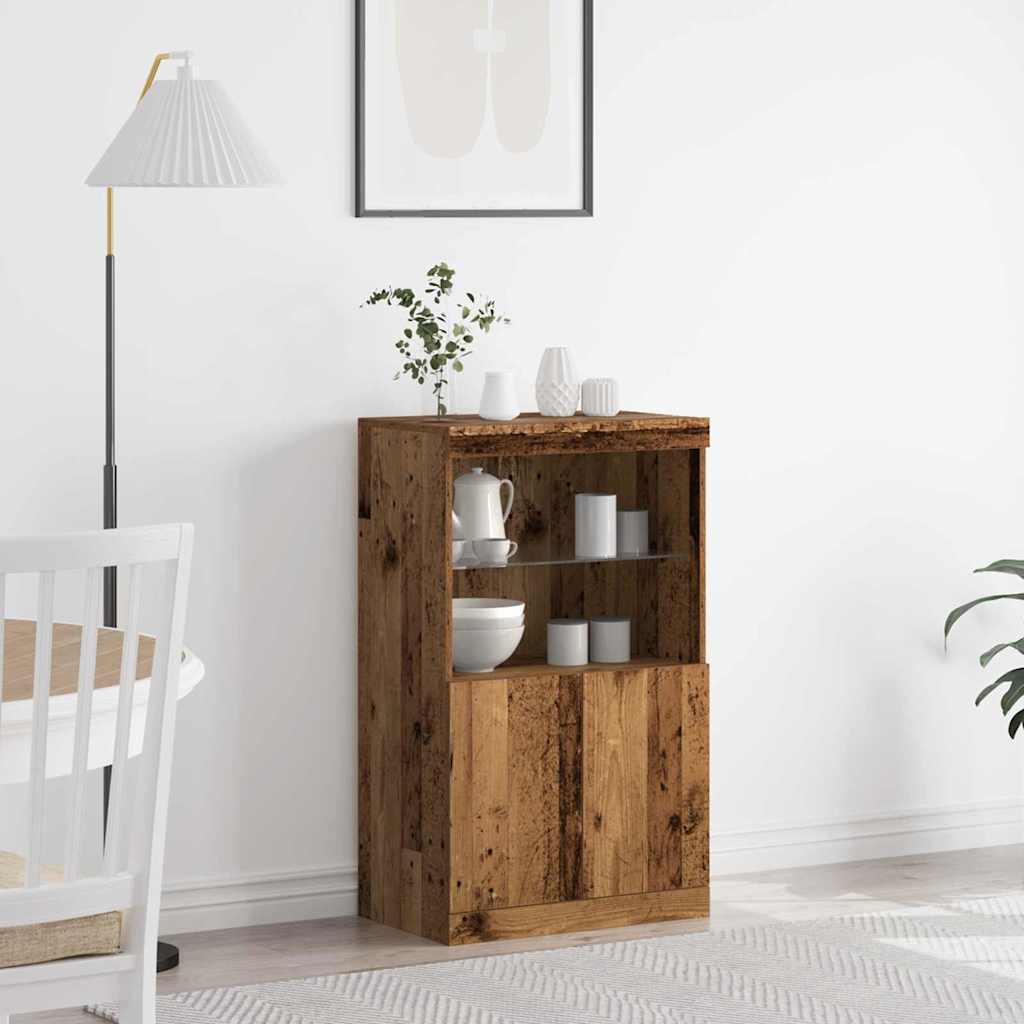 LED-Sideboard Braun 60 x 37 x 100 cm Holzwerkstoff