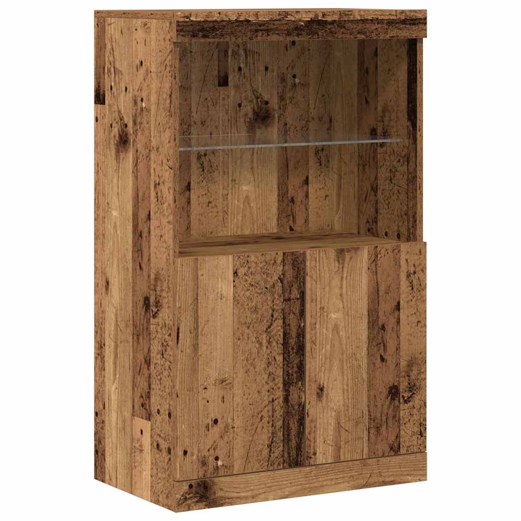 LED-Sideboard Braun 60 x 37 x 100 cm Holzwerkstoff