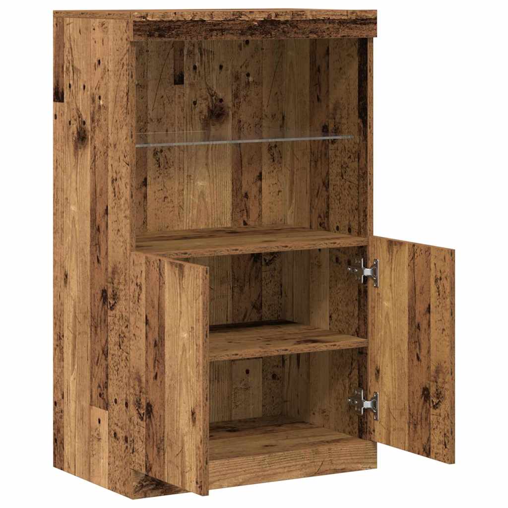 LED-Sideboard Braun 60 x 37 x 100 cm Holzwerkstoff