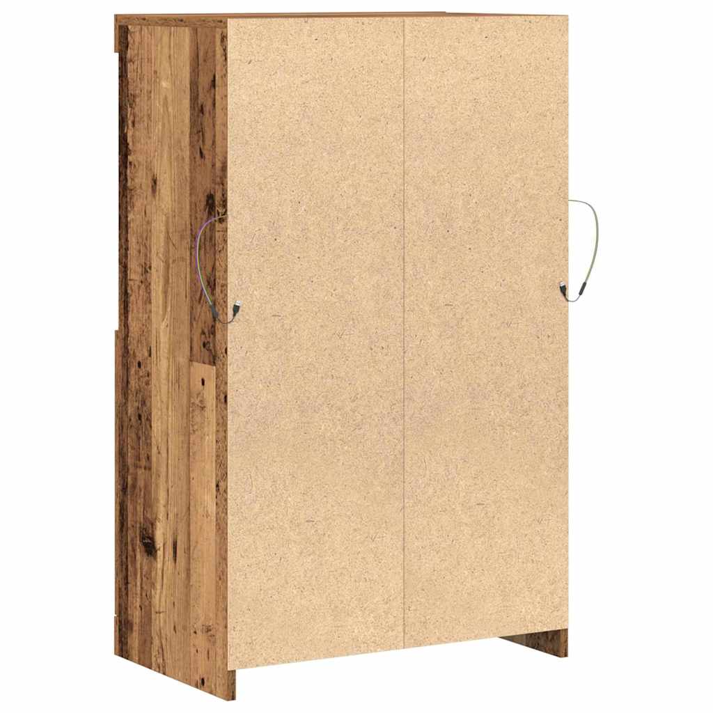 LED-Sideboard Braun 60 x 37 x 100 cm Holzwerkstoff