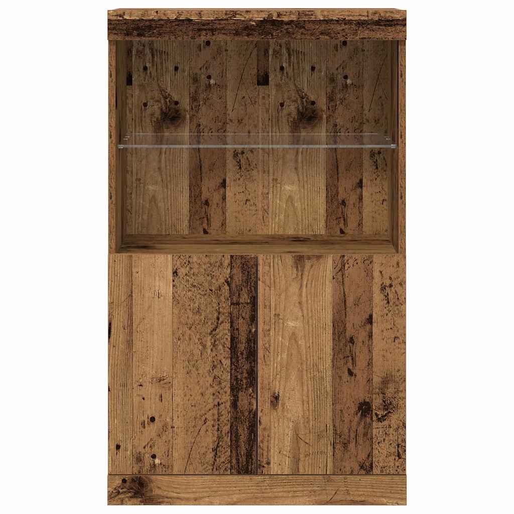 LED-Sideboard Braun 60 x 37 x 100 cm Holzwerkstoff