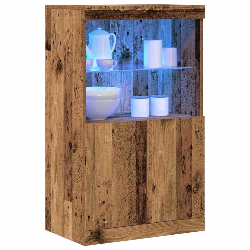LED-Sideboard Braun 60 x 37 x 100 cm Holzwerkstoff