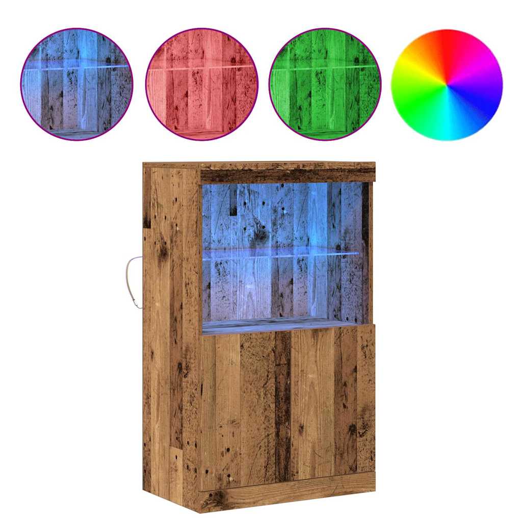 LED-Sideboard Braun 60 x 37 x 100 cm Holzwerkstoff