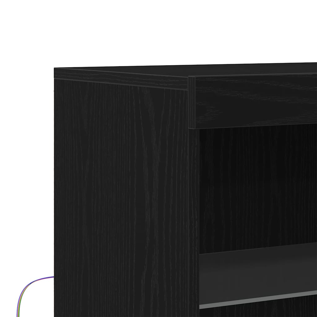 LED-Sideboard Schwarz 60 x 37 x 100 cm Holzwerkstoff