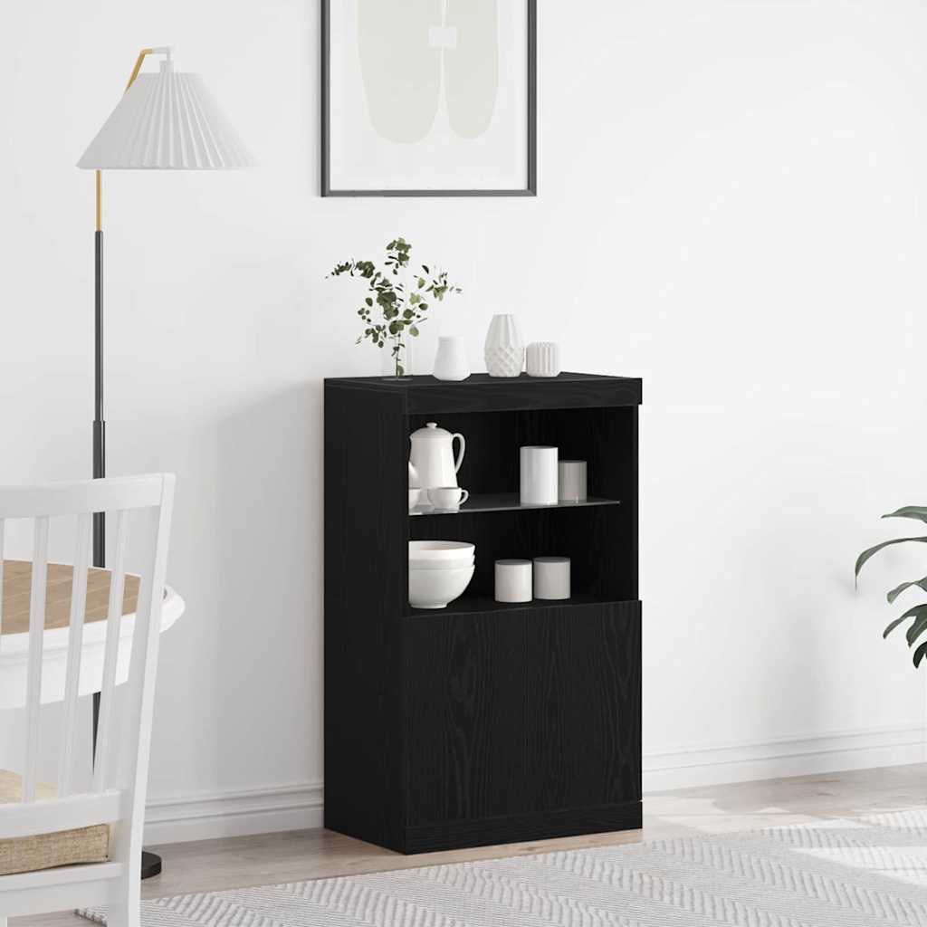 LED-Sideboard Schwarz 60 x 37 x 100 cm Holzwerkstoff