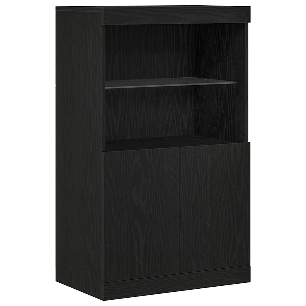LED-Sideboard Schwarz 60 x 37 x 100 cm Holzwerkstoff