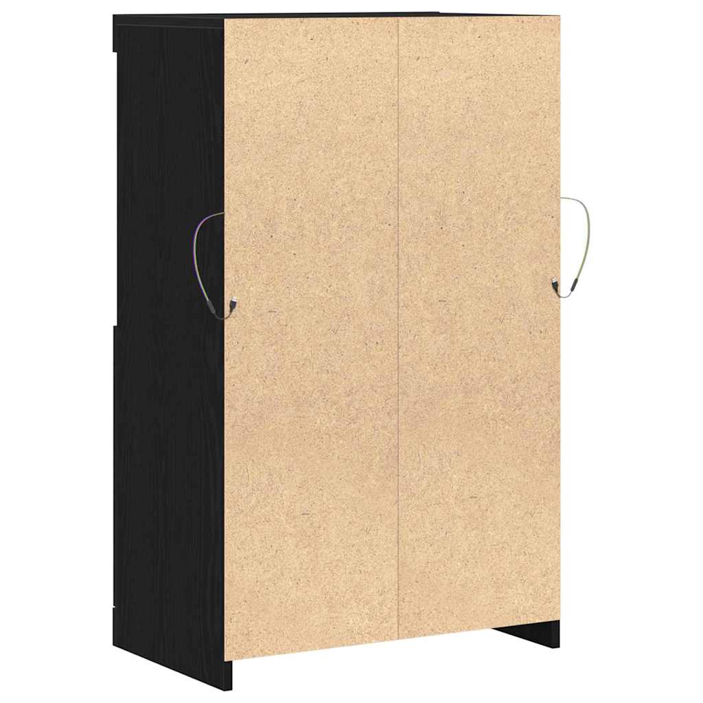 LED-Sideboard Schwarz 60 x 37 x 100 cm Holzwerkstoff