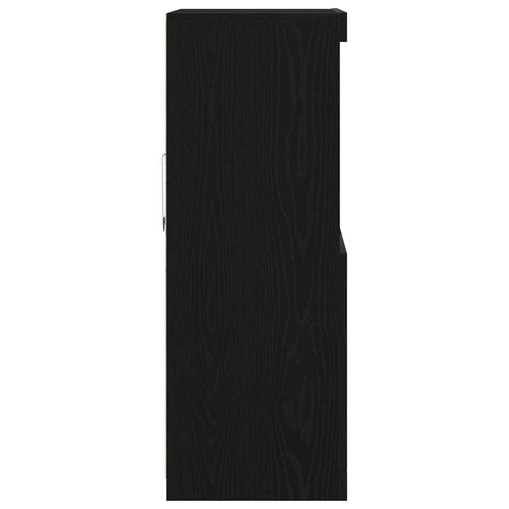 LED-Sideboard Schwarz 60 x 37 x 100 cm Holzwerkstoff