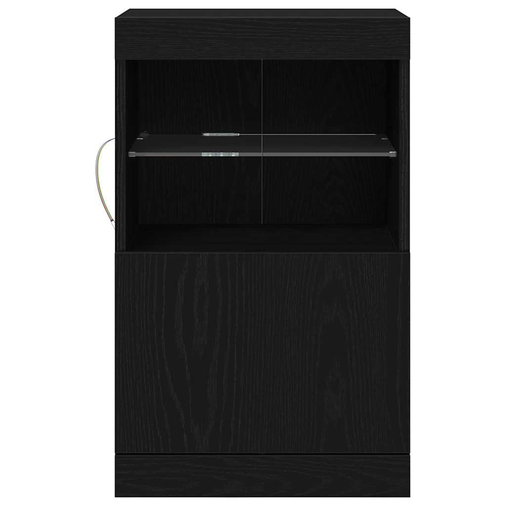 LED-Sideboard Schwarz Eichen-Optik 41 x 37 x 67 cm