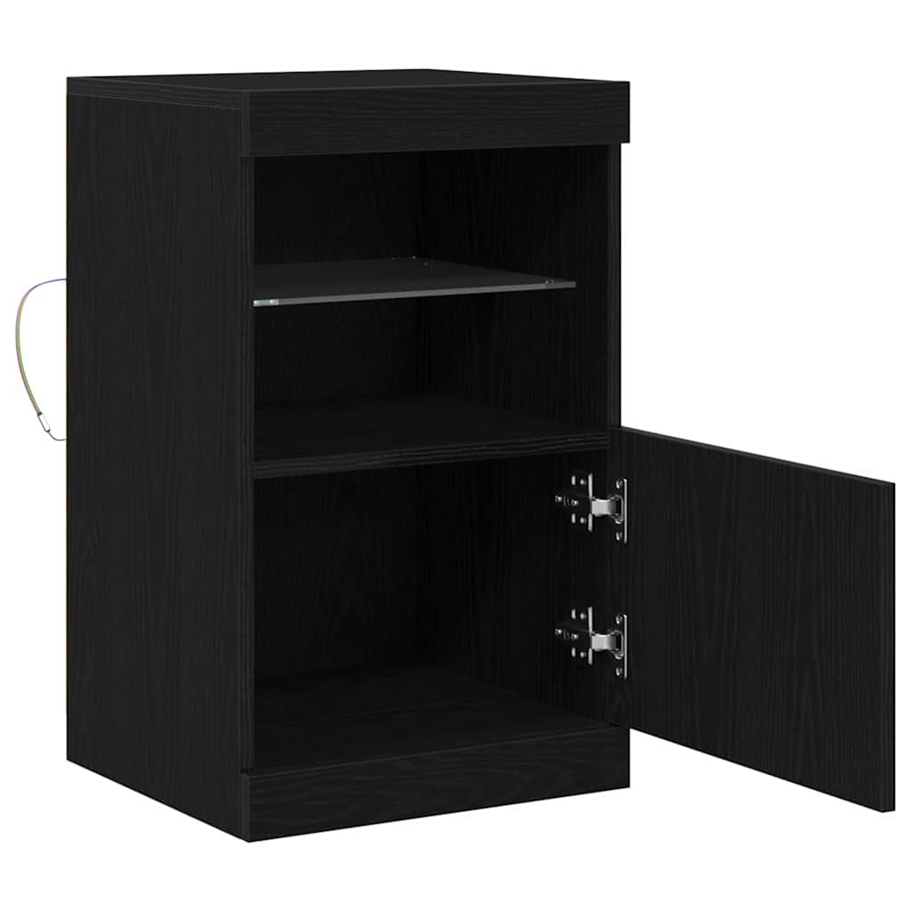 LED-Sideboard Schwarz Eichen-Optik 41 x 37 x 67 cm