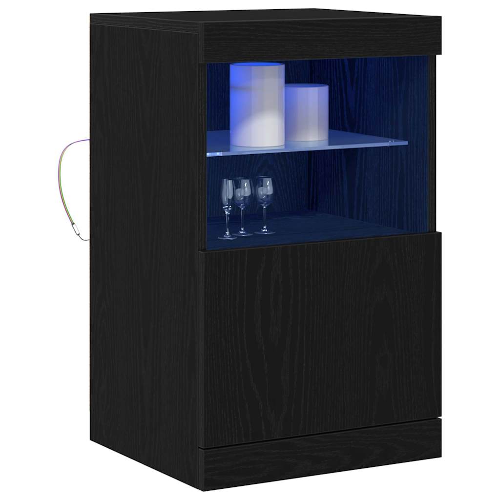 LED-Sideboard Schwarz Eichen-Optik 41 x 37 x 67 cm