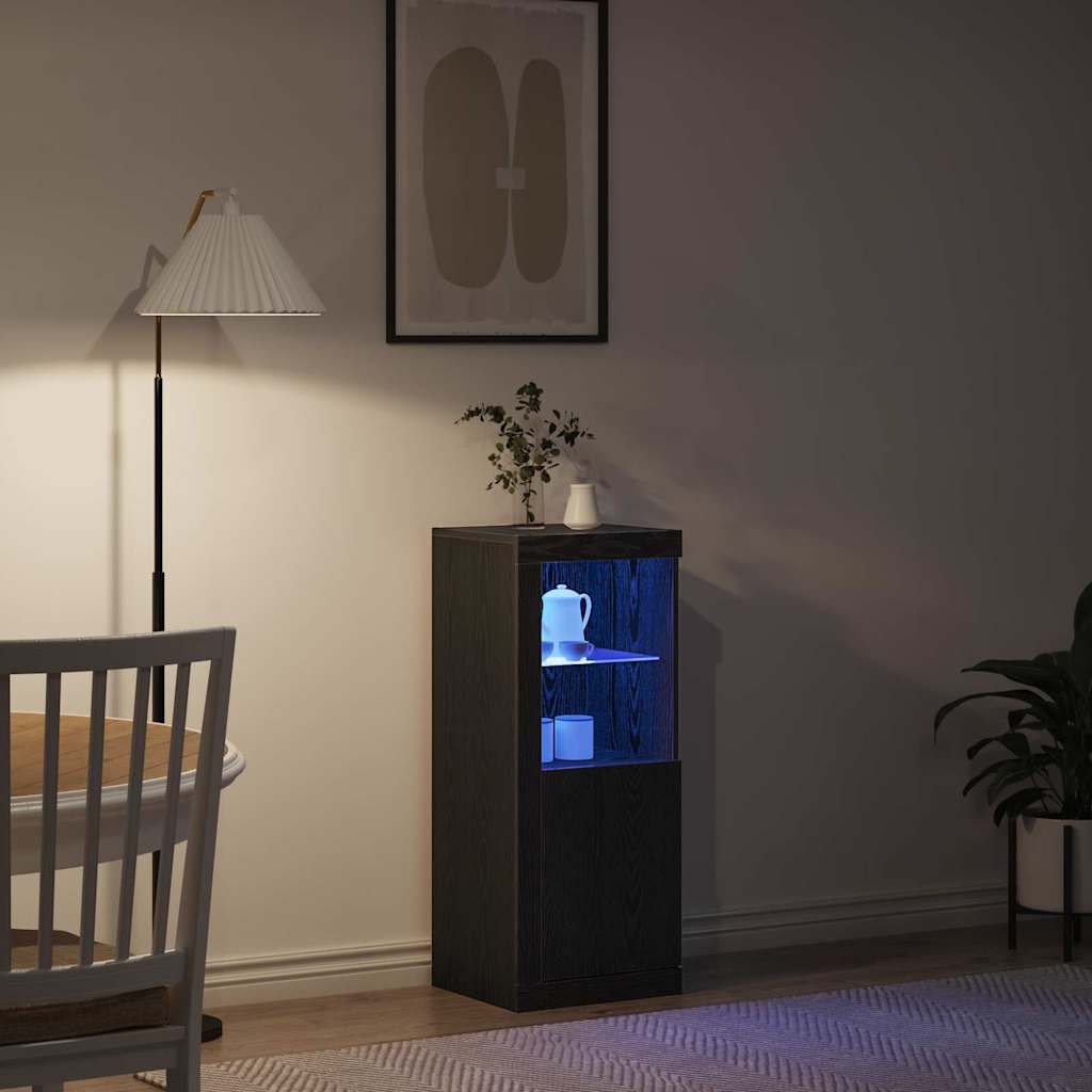 LED-Sideboard Schwarz Eichen-Optik 41 x 37 x 100 cm