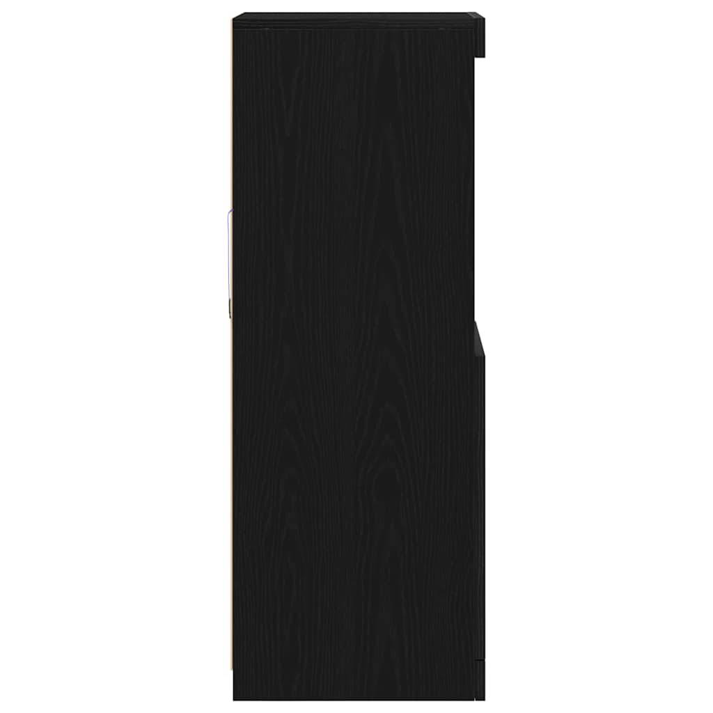 LED-Sideboard Schwarz Eichen-Optik 41 x 37 x 100 cm