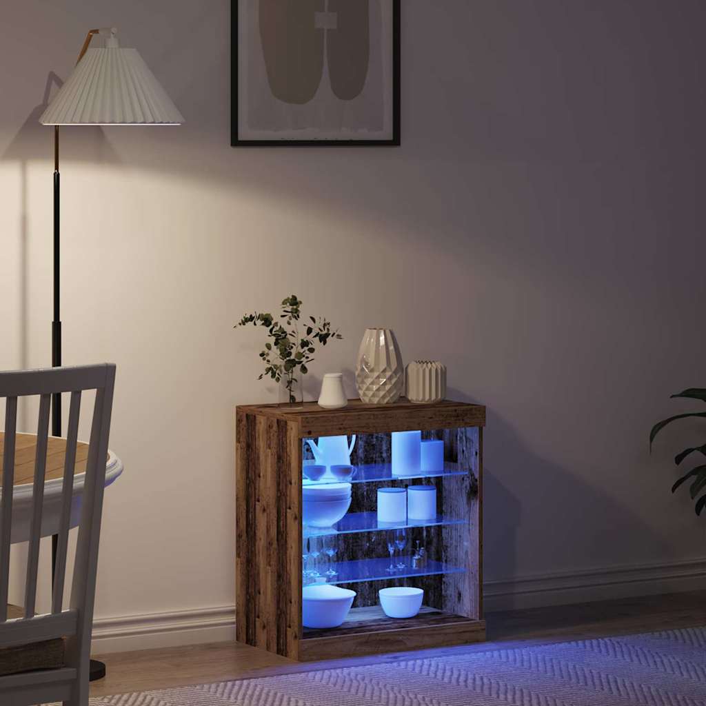 LED-Sideboard Altholz 60,5 x 37 x 67 cm Holzwerkstoff