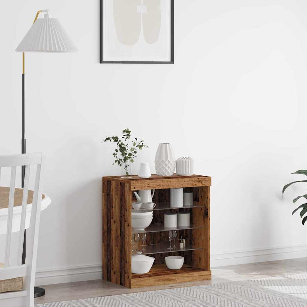 LED-Sideboard Altholz 60,5 x 37 x 67 cm Holzwerkstoff