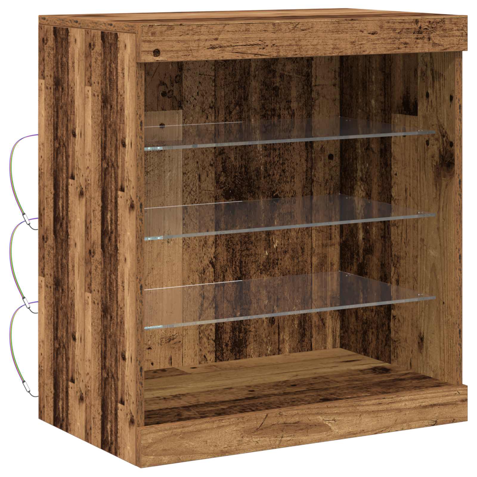LED-Sideboard Altholz 60,5 x 37 x 67 cm Holzwerkstoff