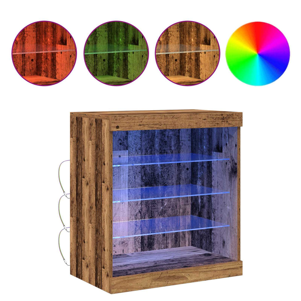 LED-Sideboard Altholz 60,5 x 37 x 67 cm Holzwerkstoff