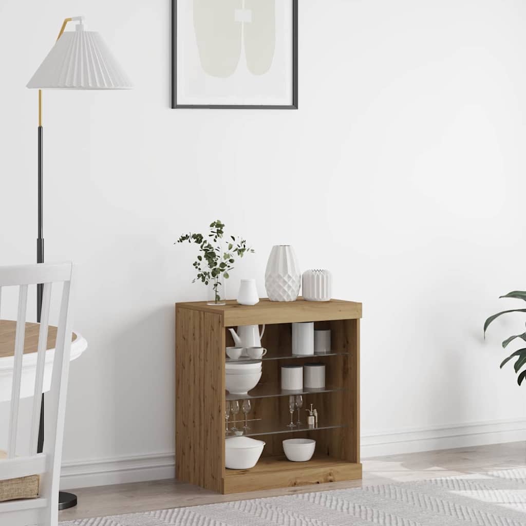 LED-Sideboard Artisan-Eiche 60,5 x 37 x 67 cm Holzwerkstoff