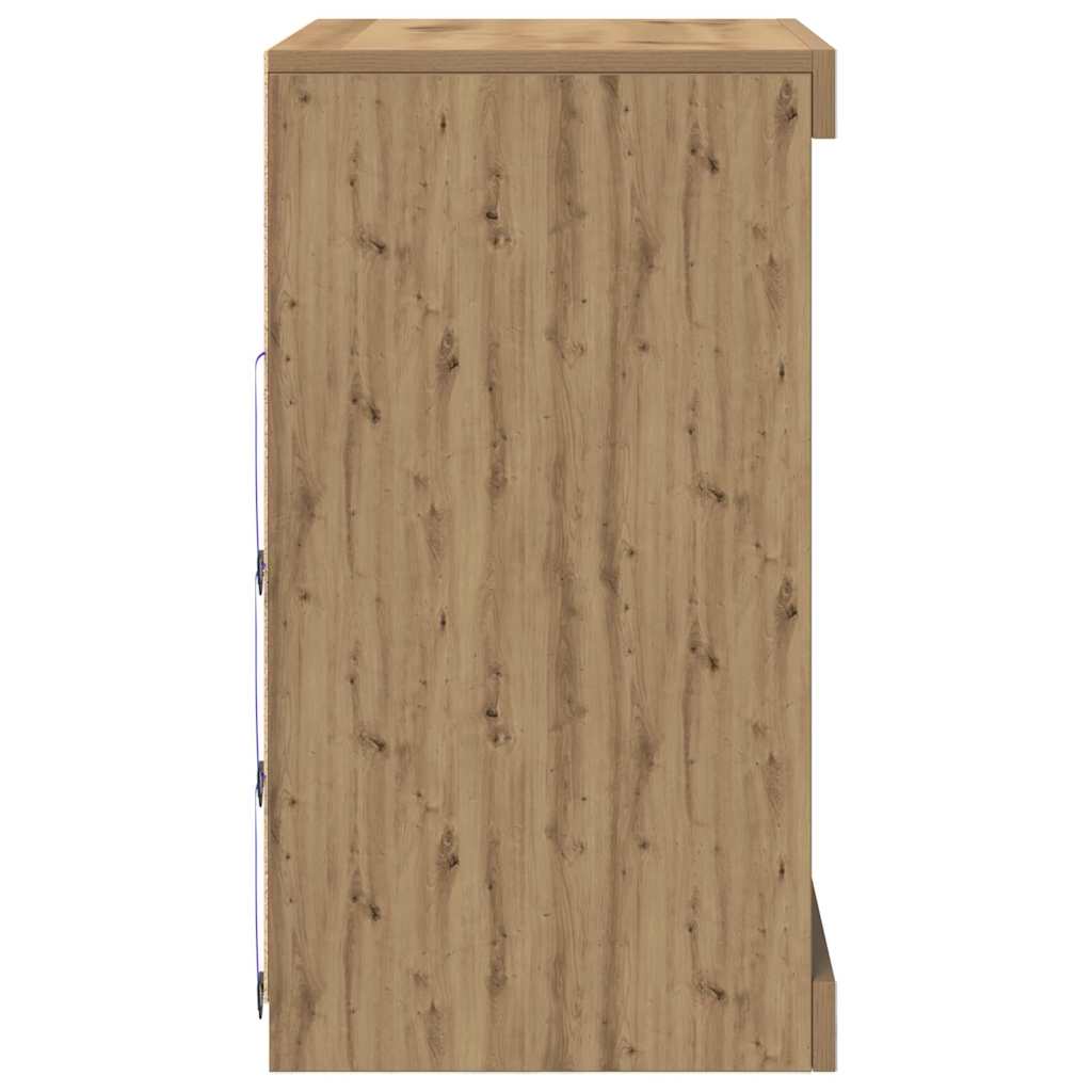 LED-Sideboard Artisan-Eiche 60,5 x 37 x 67 cm Holzwerkstoff