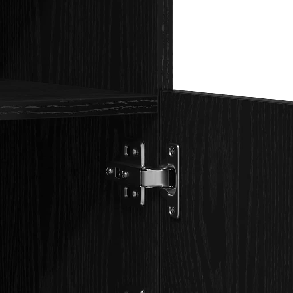 LED-Sideboard Schwarz Eichen-Optik 60,5 x 37 x 67 cm