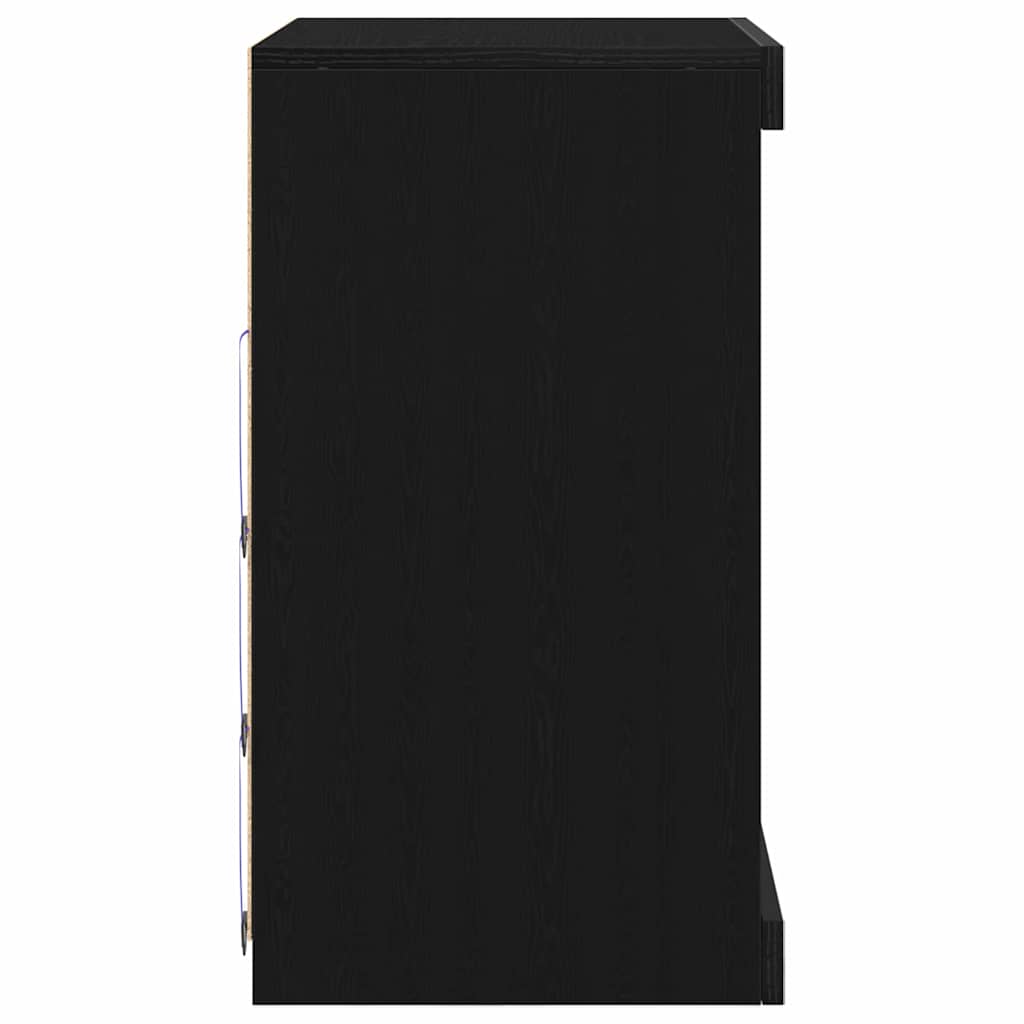 LED-Sideboard Schwarz Eichen-Optik 60,5 x 37 x 67 cm