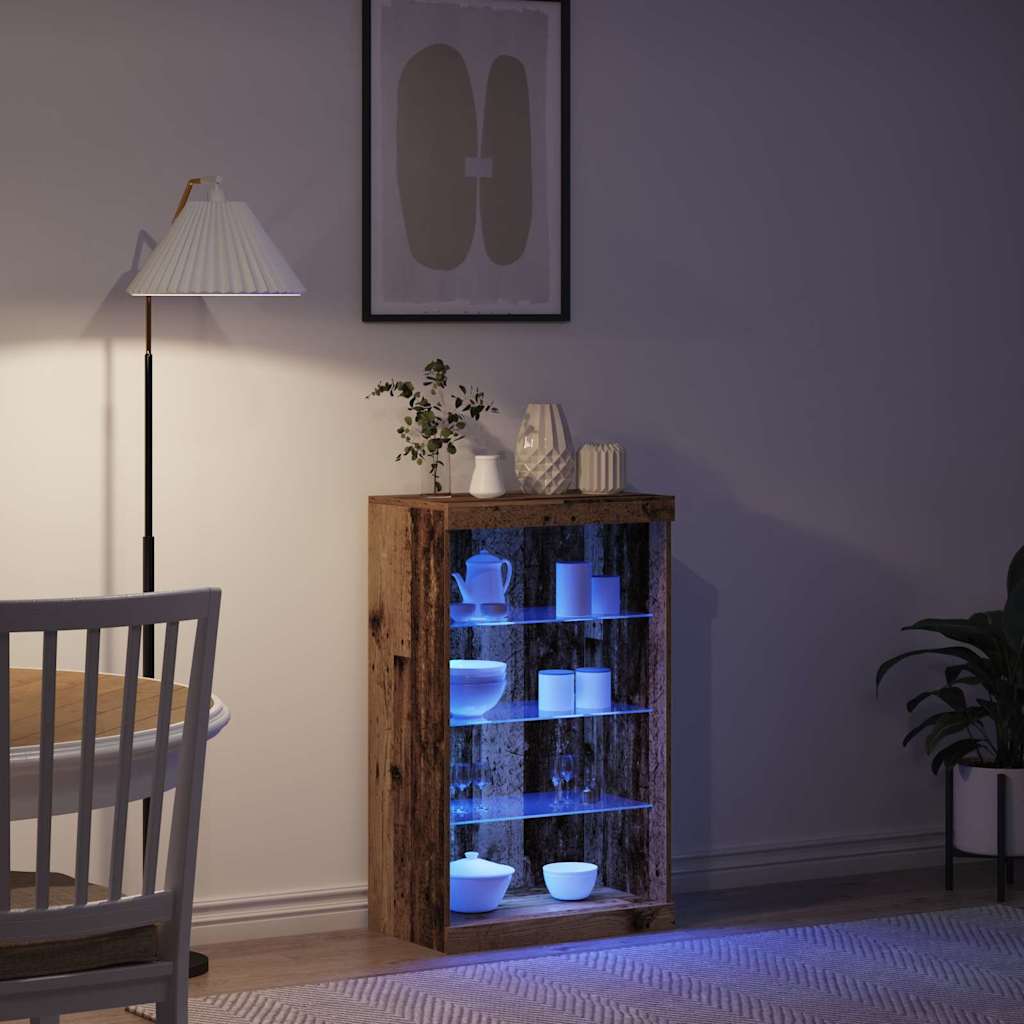 LED-Sideboard Altholz 60,5 x 37 x 100 cm Holzwerkstoff