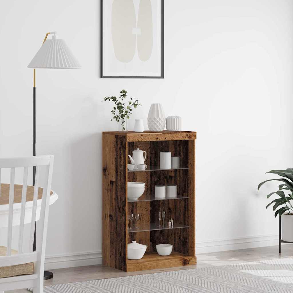 LED-Sideboard Altholz 60,5 x 37 x 100 cm Holzwerkstoff
