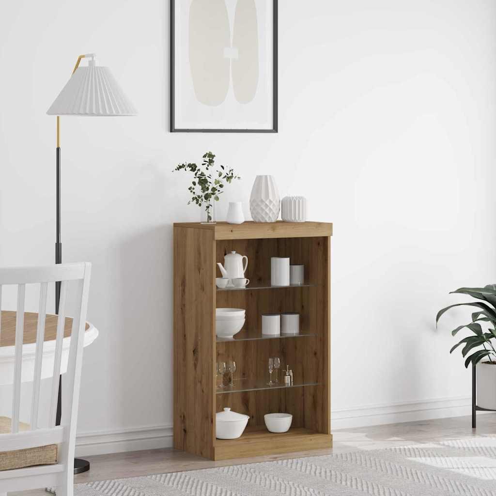 LED-Sideboard Artisan-Eiche 60,5 x 37 x 100 cm Holzwerkstoff
