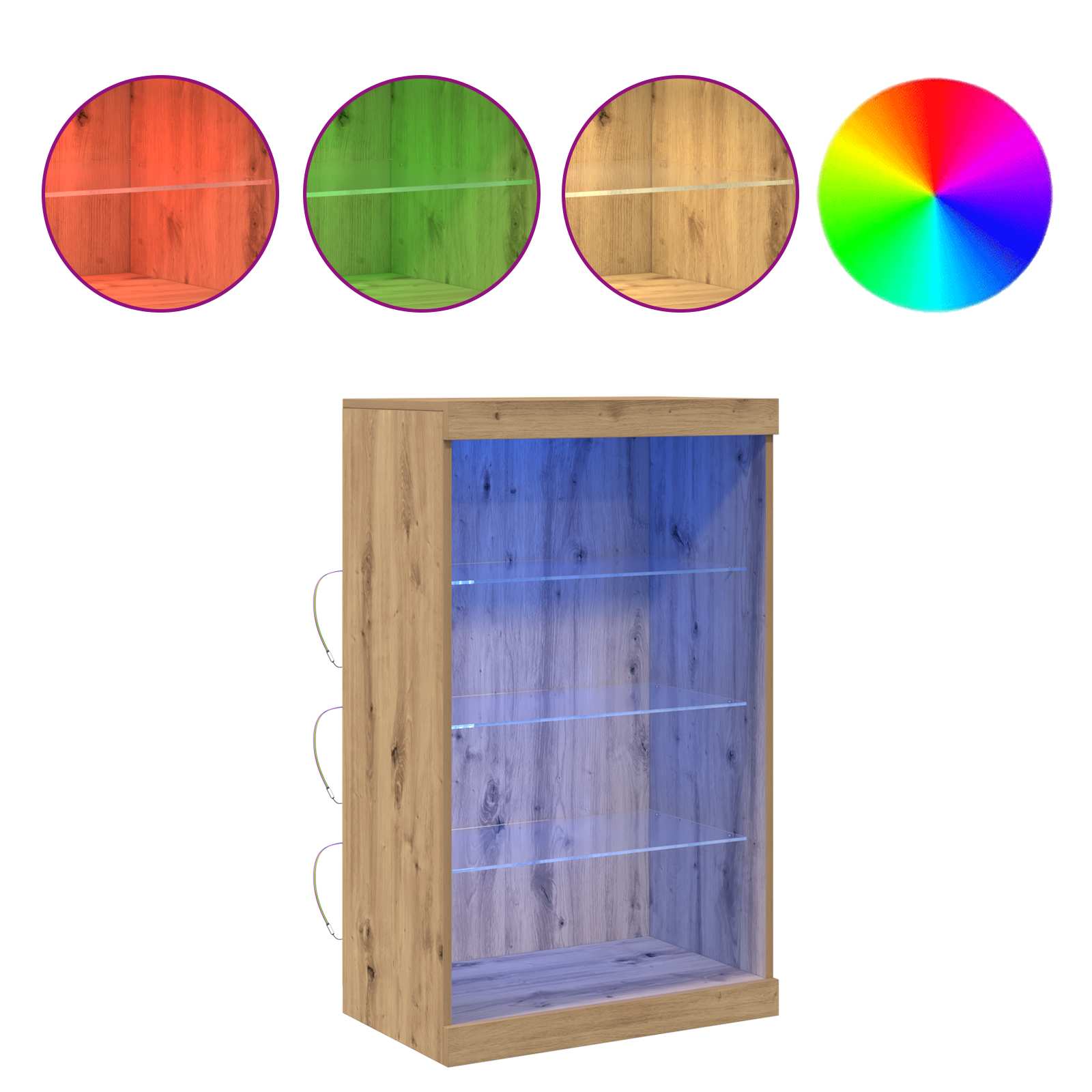 LED-Sideboard Artisan-Eiche 60,5 x 37 x 100 cm Holzwerkstoff