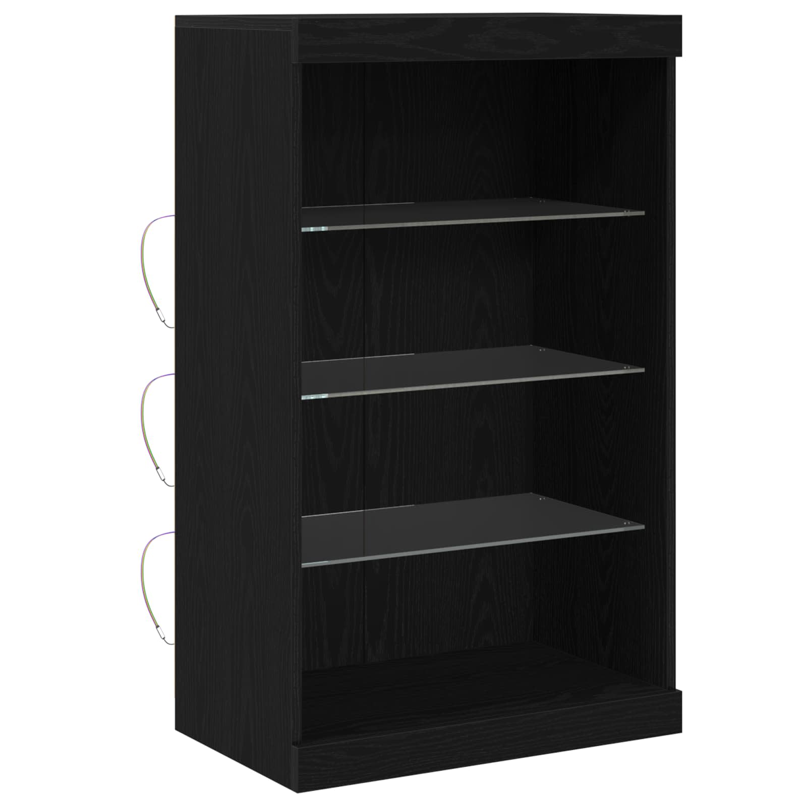 LED-Sideboard Schwarz Eichen-Optik 60,5 x 37 x 100 cm