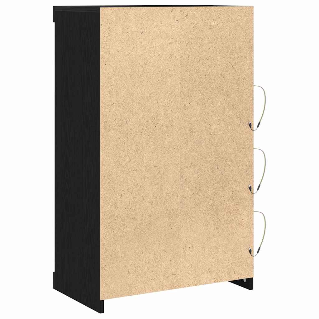 LED-Sideboard Schwarz Eichen-Optik 60,5 x 37 x 100 cm