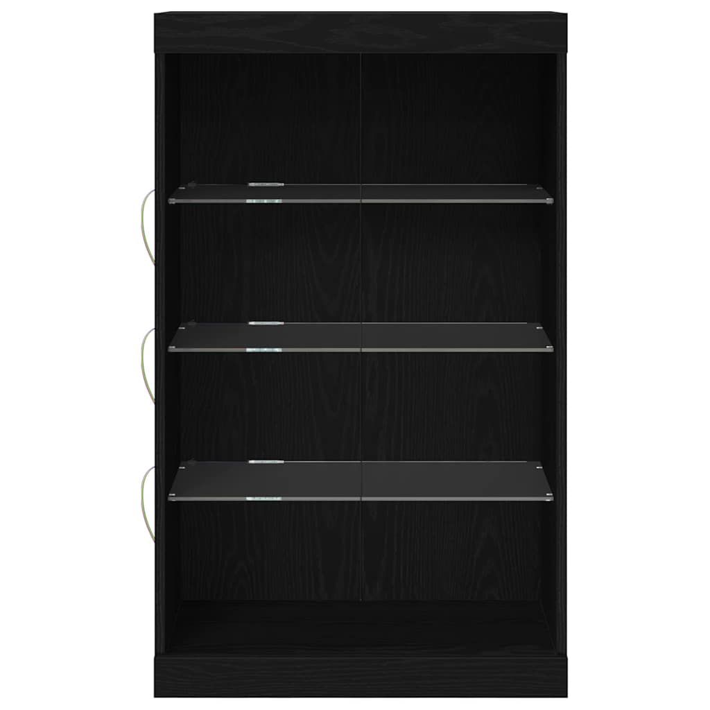 LED-Sideboard Schwarz Eichen-Optik 60,5 x 37 x 100 cm