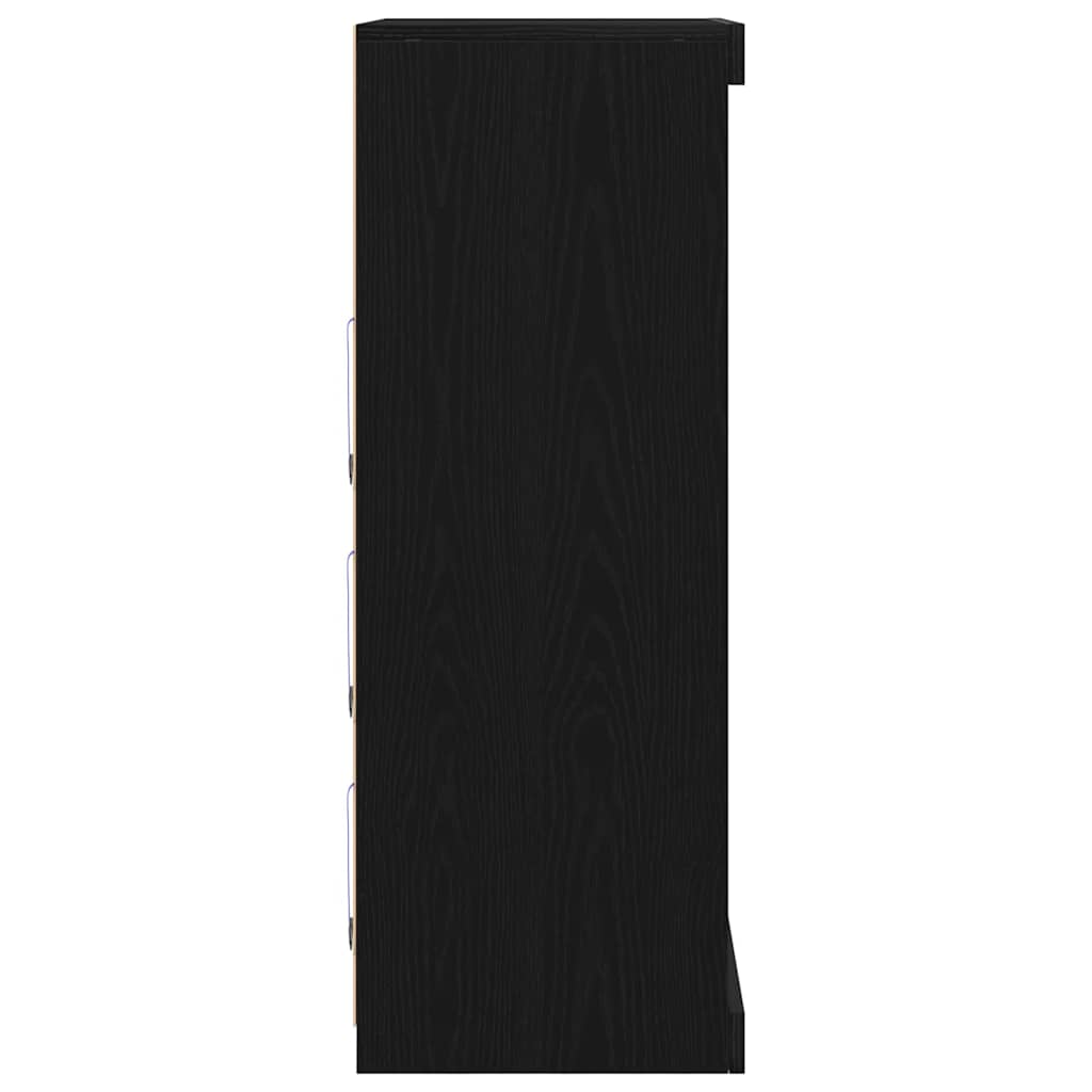 LED-Sideboard Schwarz Eichen-Optik 60,5 x 37 x 100 cm