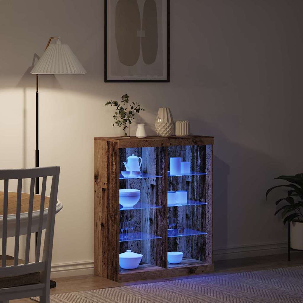 LED-Sideboard Altholz 81 x 37 x 100 cm Holzwerkstoff