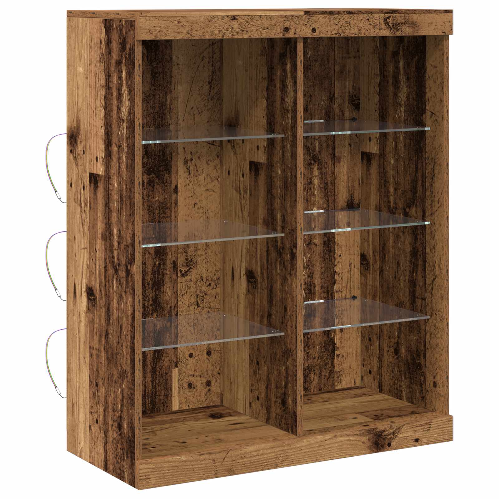 LED-Sideboard Altholz 81 x 37 x 100 cm Holzwerkstoff