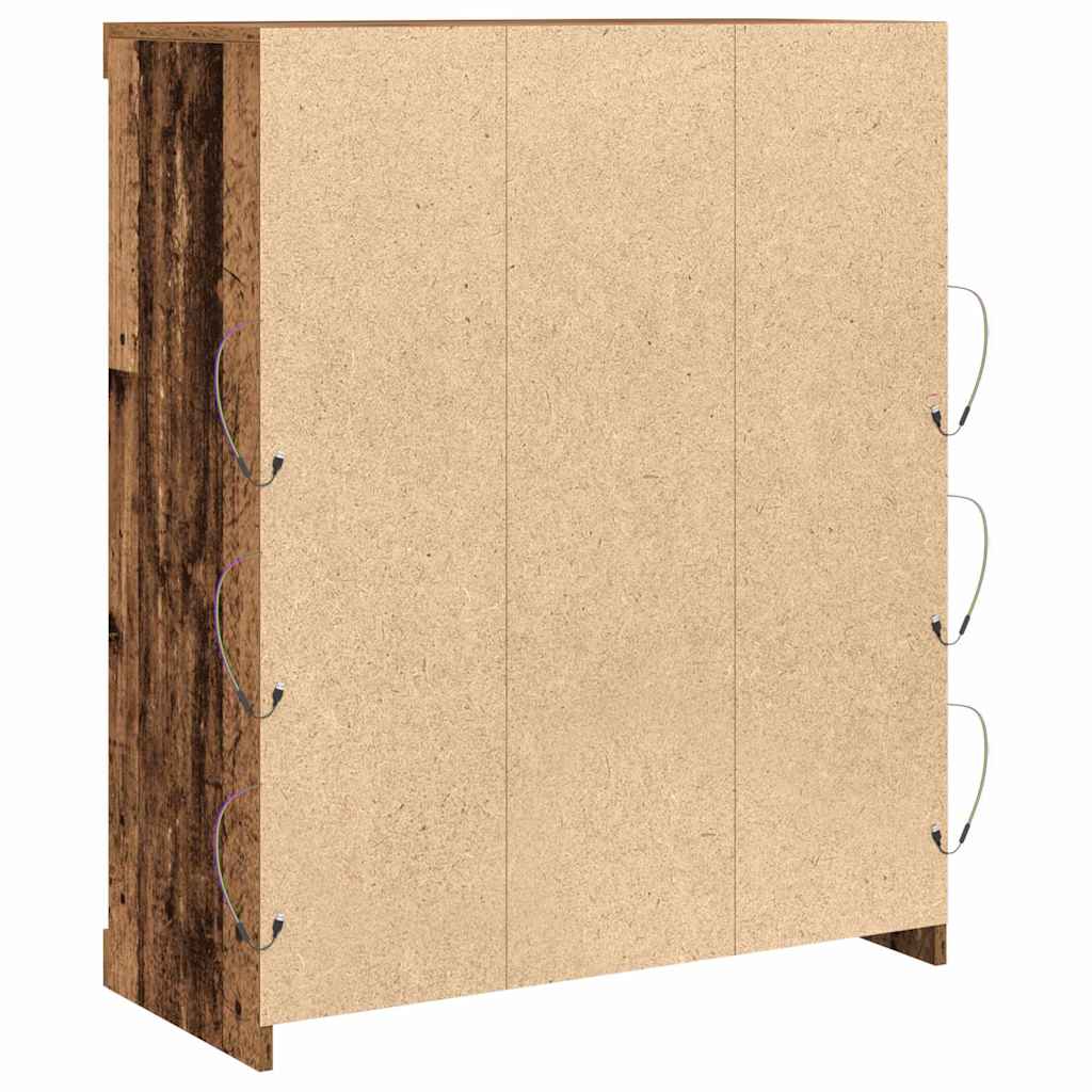 LED-Sideboard Altholz 81 x 37 x 100 cm Holzwerkstoff