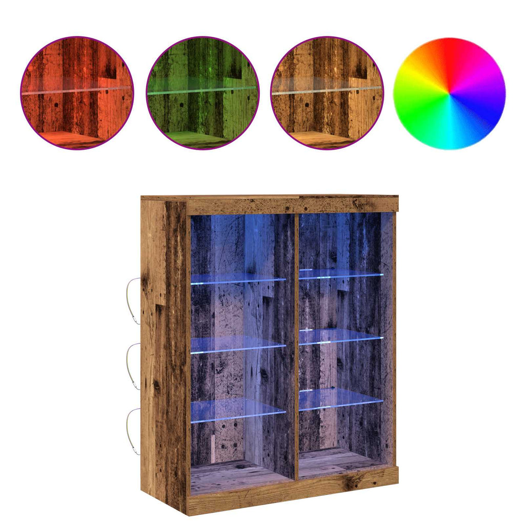 LED-Sideboard Altholz 81 x 37 x 100 cm Holzwerkstoff
