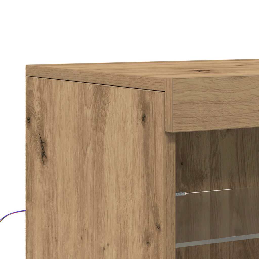 LED-Sideboard Artisan-Eiche 81 x 37 x 100 cm Holzwerkstoff