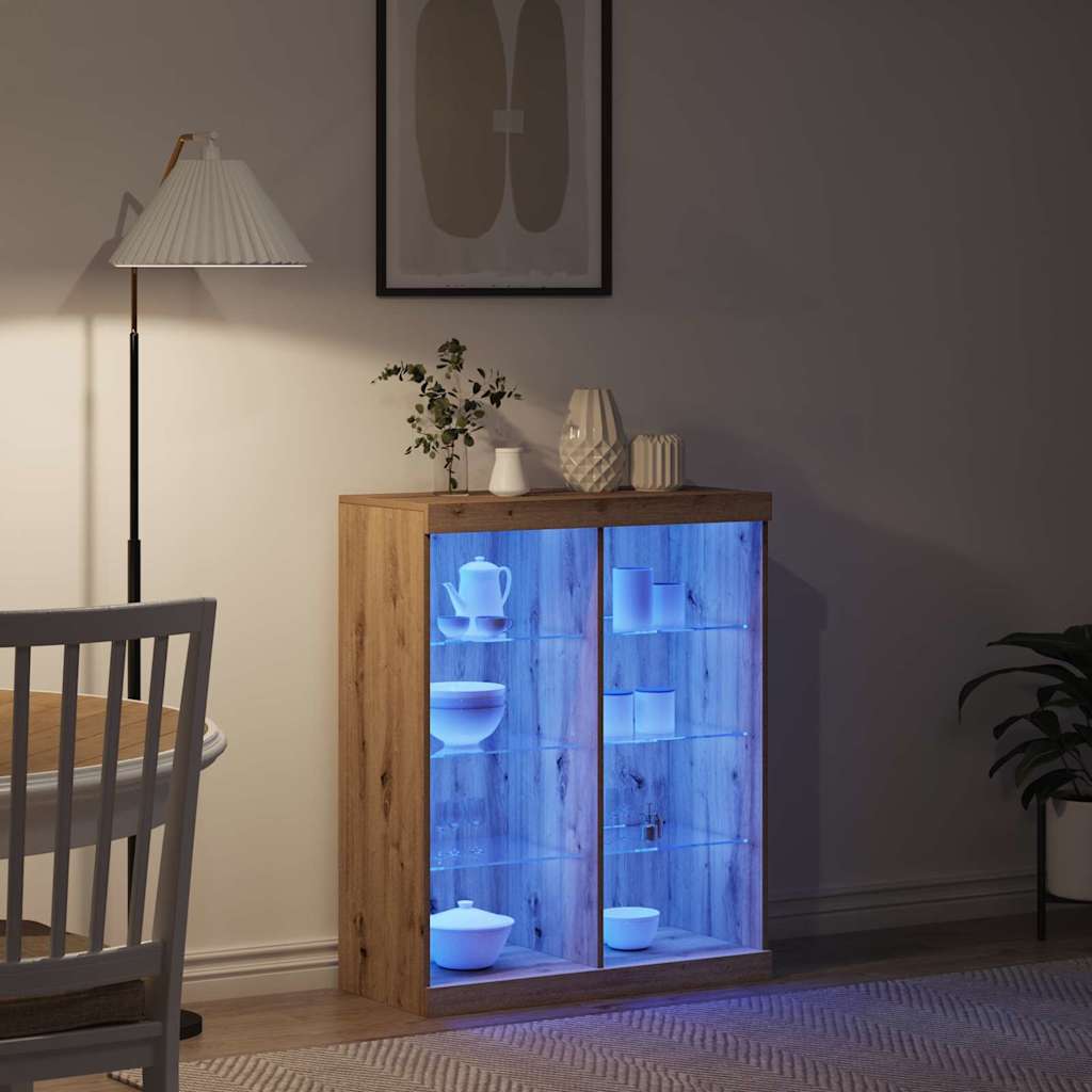 LED-Sideboard Artisan-Eiche 81 x 37 x 100 cm Holzwerkstoff