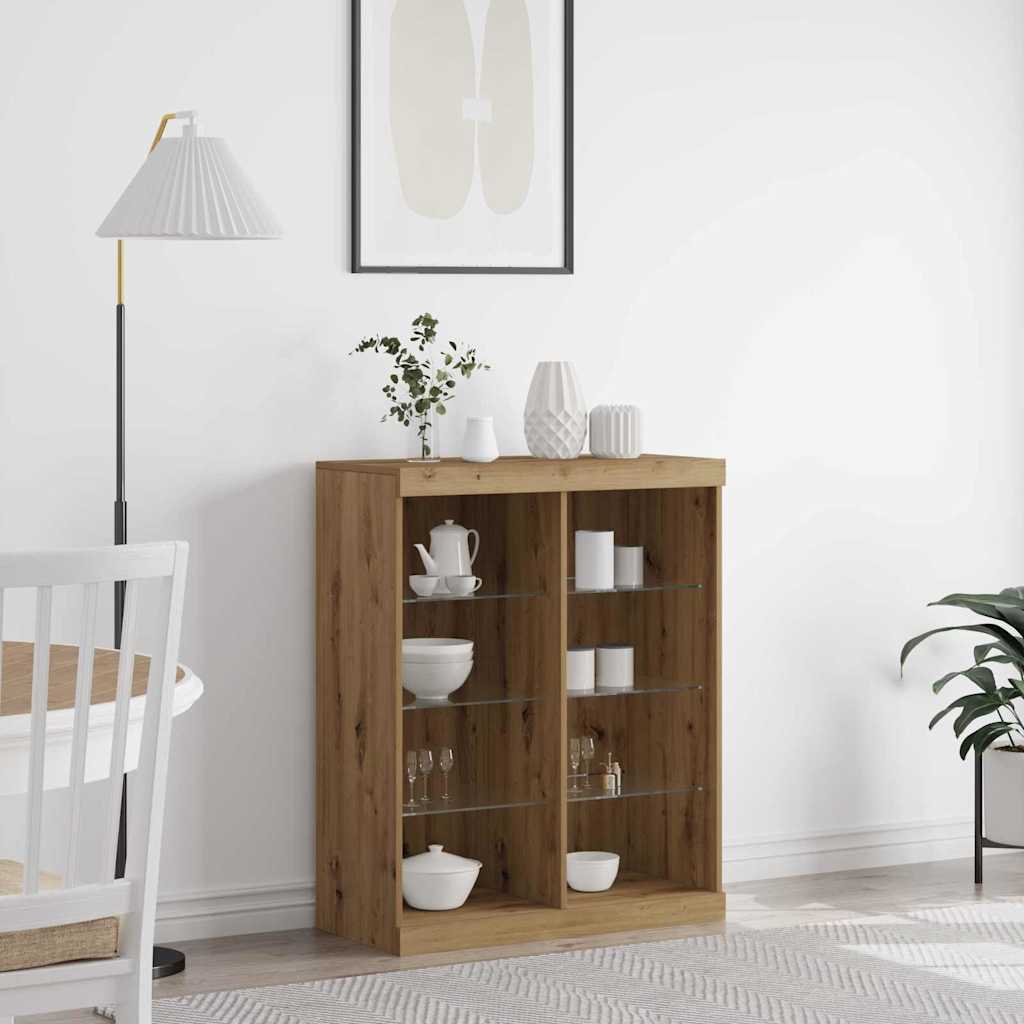 LED-Sideboard Artisan-Eiche 81 x 37 x 100 cm Holzwerkstoff