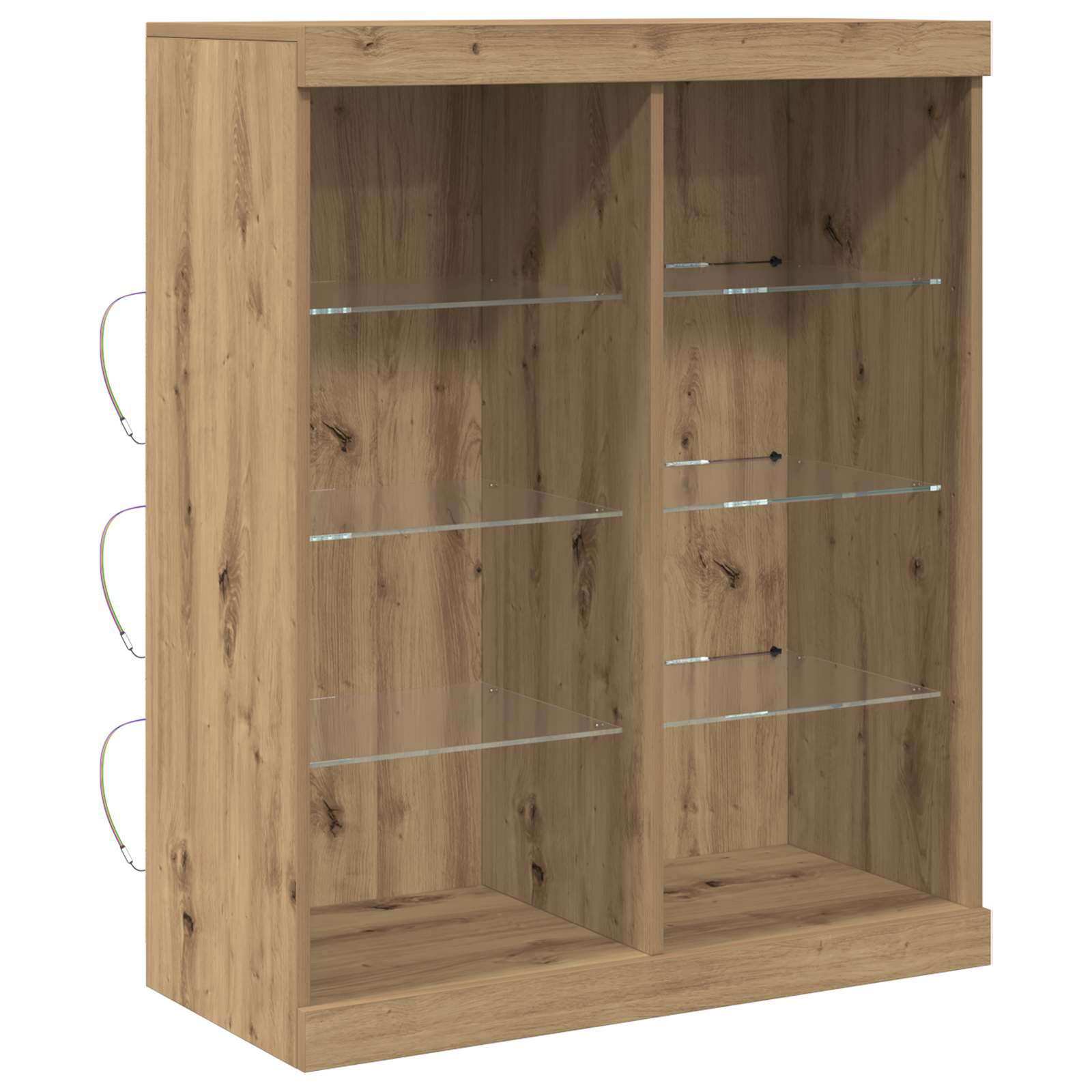 LED-Sideboard Artisan-Eiche 81 x 37 x 100 cm Holzwerkstoff