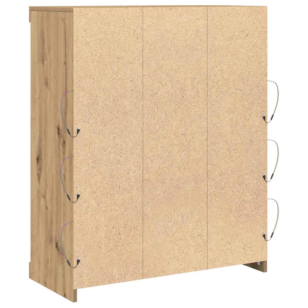 LED-Sideboard Artisan-Eiche 81 x 37 x 100 cm Holzwerkstoff