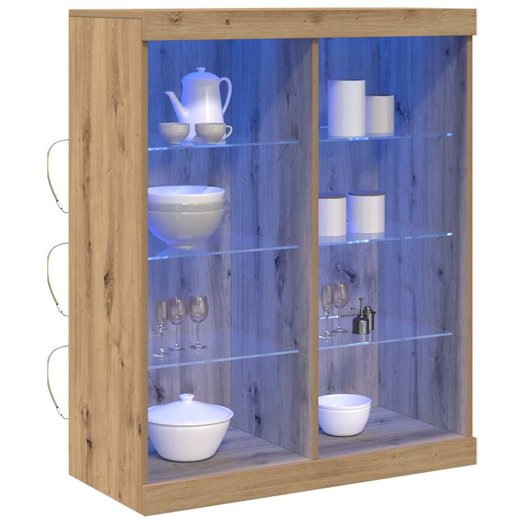 LED-Sideboard Artisan-Eiche 81 x 37 x 100 cm Holzwerkstoff