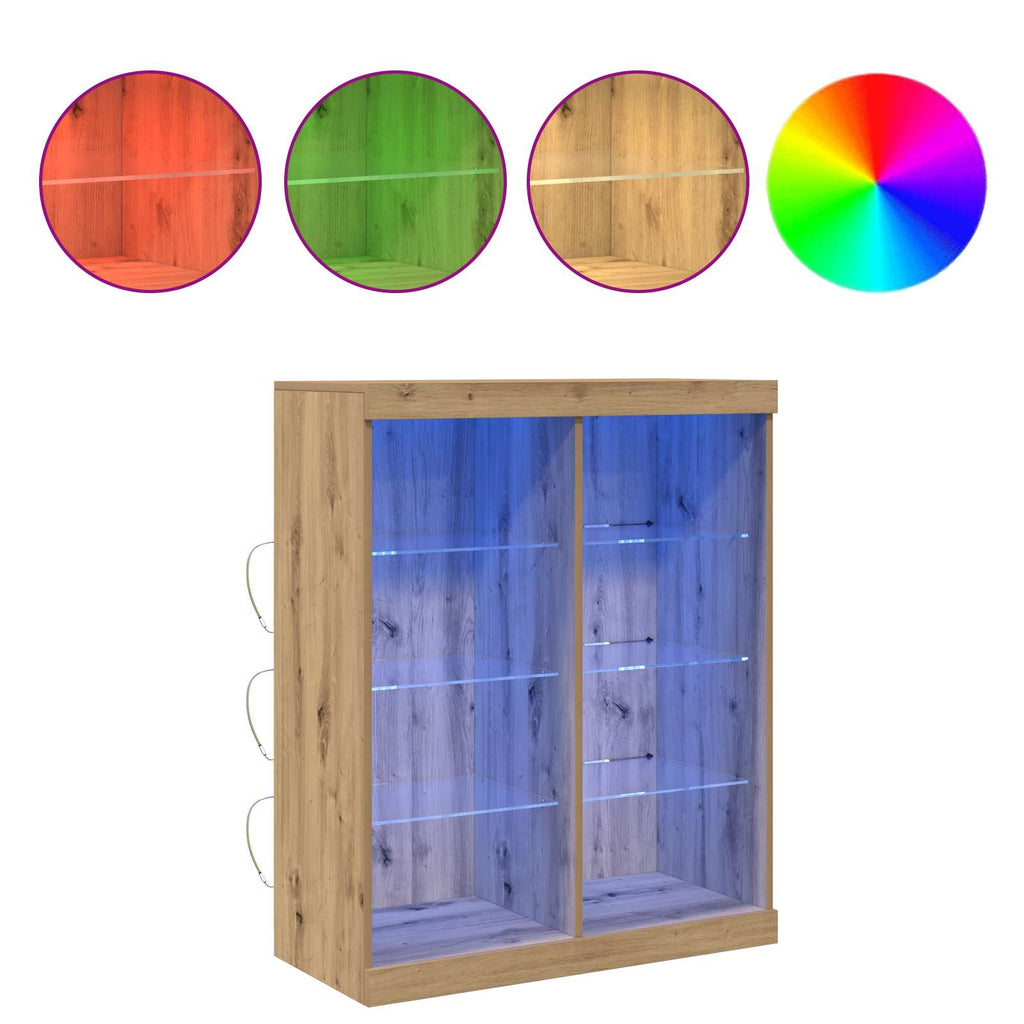 LED-Sideboard Artisan-Eiche 81 x 37 x 100 cm Holzwerkstoff