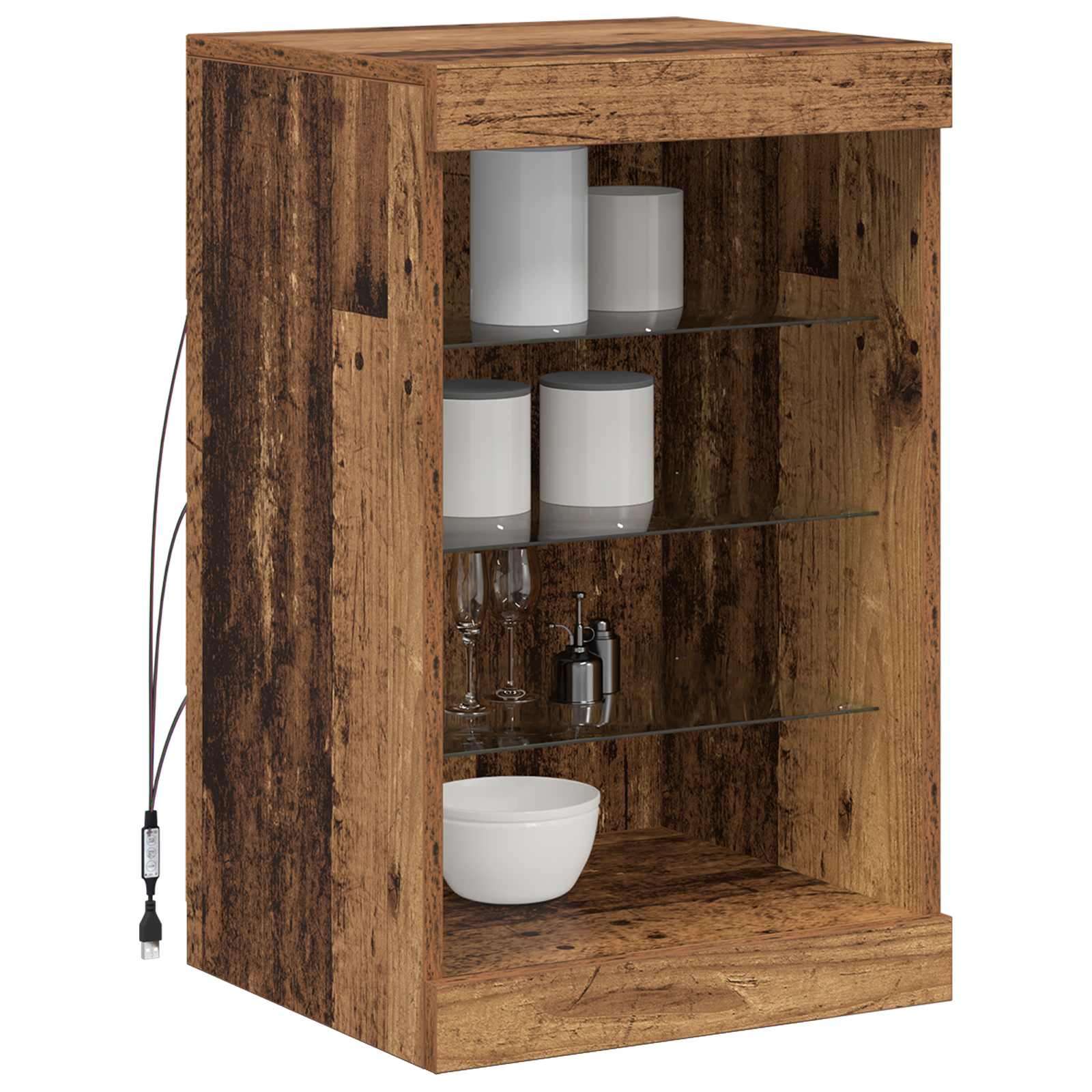 LED-Sideboard Altholz 41 x 37 x 67 cm Holzwerkstoff